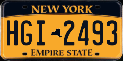 NY license plate HGI2493