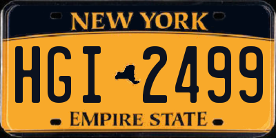 NY license plate HGI2499