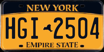 NY license plate HGI2504