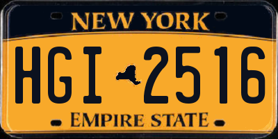 NY license plate HGI2516