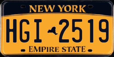 NY license plate HGI2519
