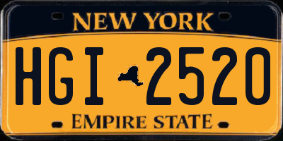 NY license plate HGI2520