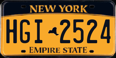 NY license plate HGI2524