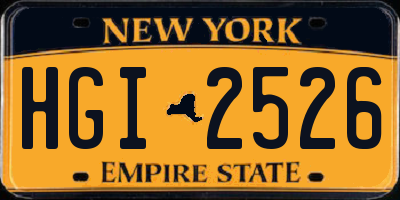 NY license plate HGI2526