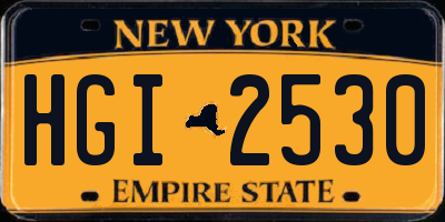 NY license plate HGI2530