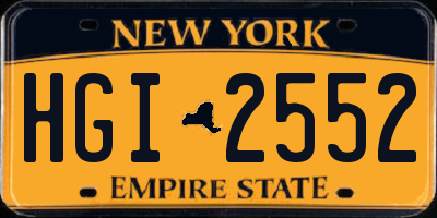 NY license plate HGI2552
