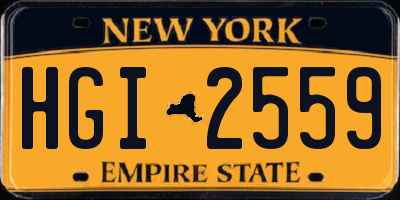 NY license plate HGI2559