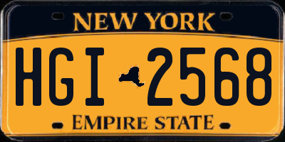 NY license plate HGI2568