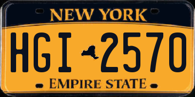 NY license plate HGI2570