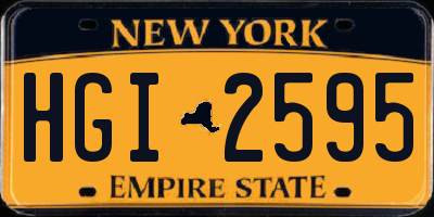 NY license plate HGI2595