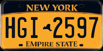 NY license plate HGI2597