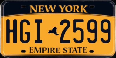 NY license plate HGI2599