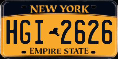 NY license plate HGI2626