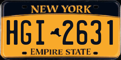 NY license plate HGI2631