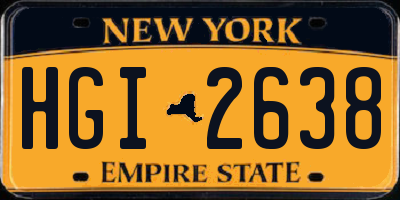 NY license plate HGI2638