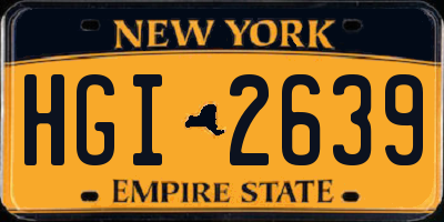 NY license plate HGI2639