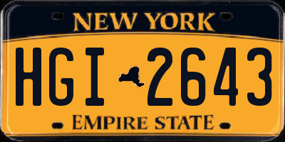 NY license plate HGI2643