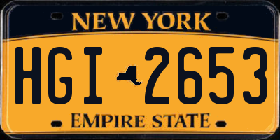 NY license plate HGI2653