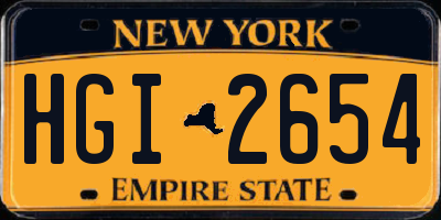 NY license plate HGI2654