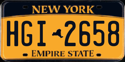 NY license plate HGI2658