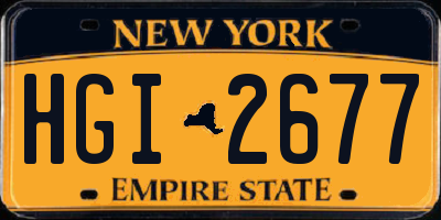 NY license plate HGI2677