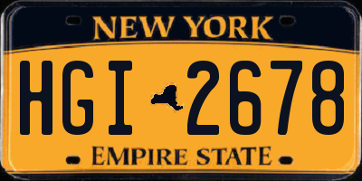 NY license plate HGI2678
