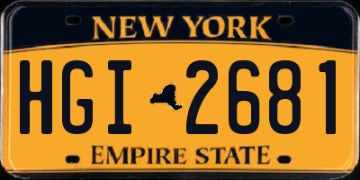NY license plate HGI2681