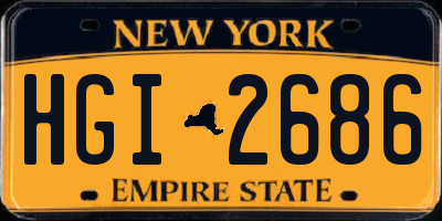 NY license plate HGI2686