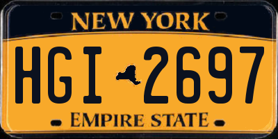 NY license plate HGI2697