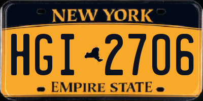 NY license plate HGI2706