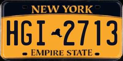 NY license plate HGI2713