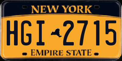 NY license plate HGI2715