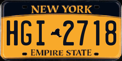 NY license plate HGI2718