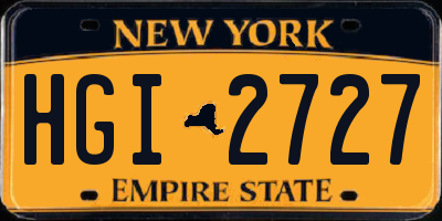 NY license plate HGI2727