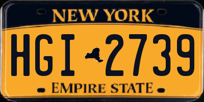 NY license plate HGI2739