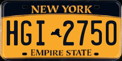 NY license plate HGI2750