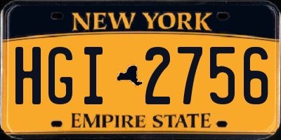 NY license plate HGI2756