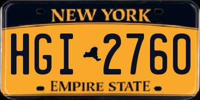 NY license plate HGI2760