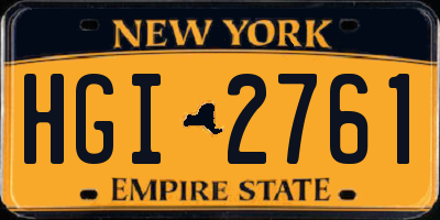 NY license plate HGI2761