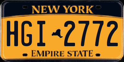 NY license plate HGI2772