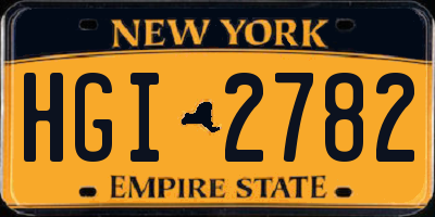 NY license plate HGI2782