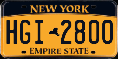 NY license plate HGI2800