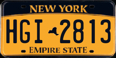 NY license plate HGI2813