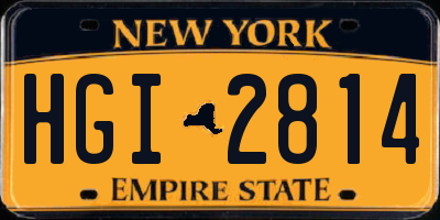 NY license plate HGI2814