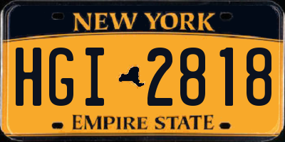 NY license plate HGI2818
