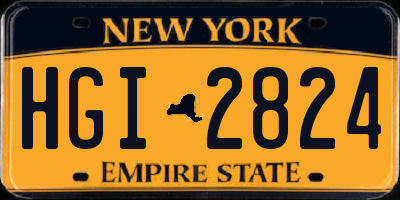 NY license plate HGI2824