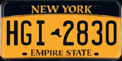 NY license plate HGI2830