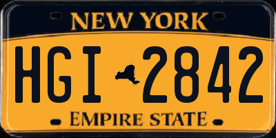 NY license plate HGI2842