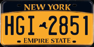 NY license plate HGI2851