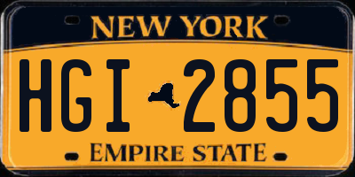 NY license plate HGI2855